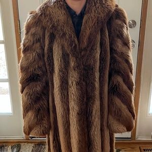 La Marque long Beaver fur coat